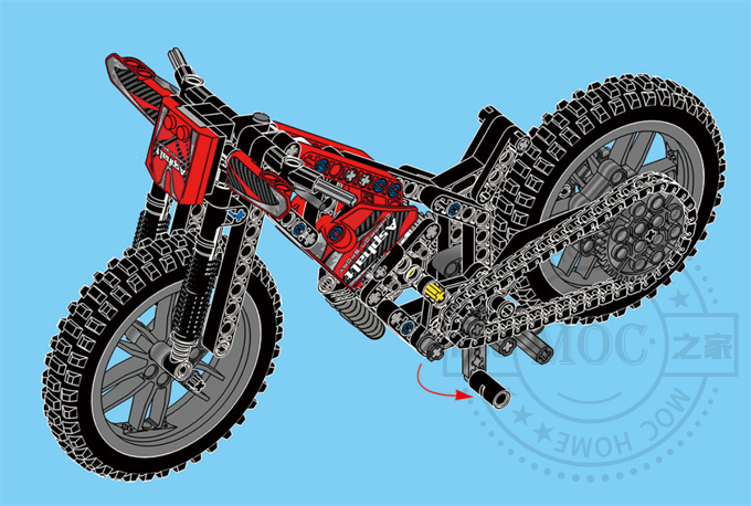 3373_MOC摩托车图纸积木