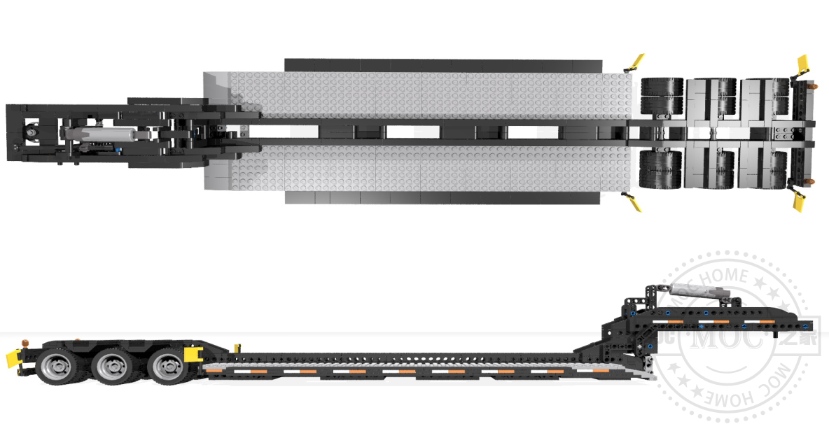 MOC-4846黑色卡车拖车