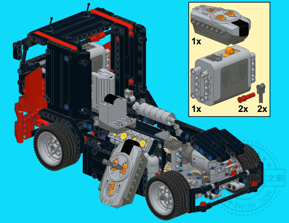 MOC-3685 红黑色运输卡车头
