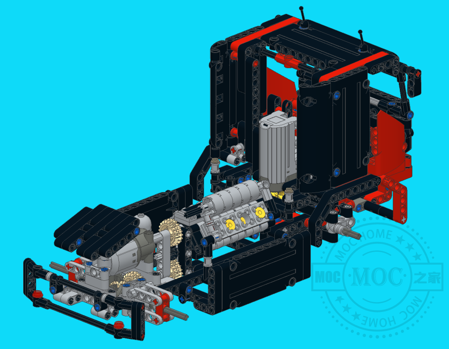 MOC-3685 红黑色运输卡车头