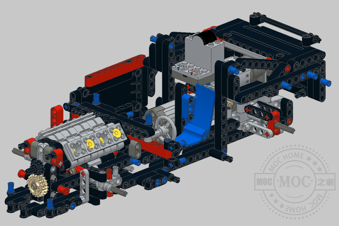 MOC-3723 红黑色跑车42041B RC